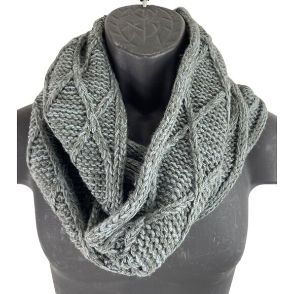 Unbranded Accessories - Gray/Blue Chunky Cable Knit Circle Infinity Scarf